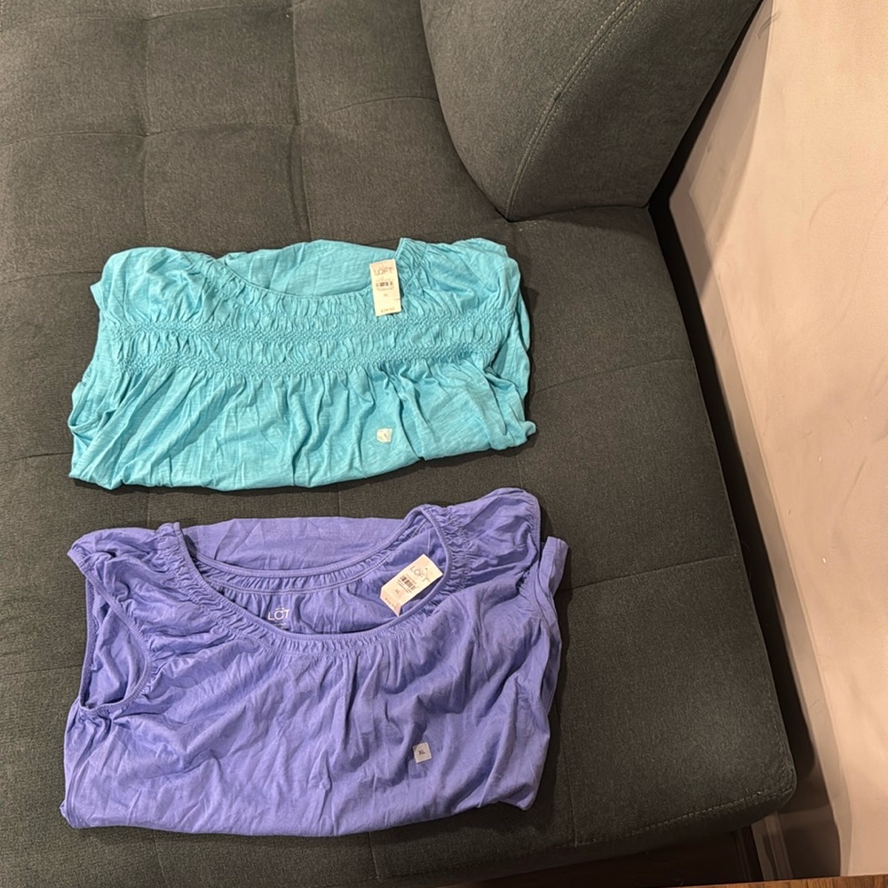 NWT Lot of Two Loft Cotton Tops Size XL